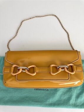 🌹Vintage Tiffany & Co.Made in Italy Patent Leather Chain Purse/Clutch